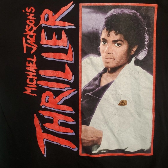 Official Michael Jackson Unisex T-Shirt Thriller Black M Medium - Picture 4 of 5